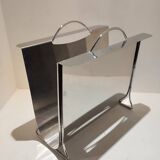 Vintage stainless steel magazine rack