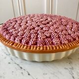 Vintage raspberry slurry pie dish 50s