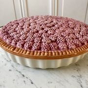 Vintage raspberry slurry pie dish 50s