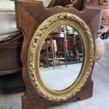 Wooden and gilded mirror with medallion center n°3