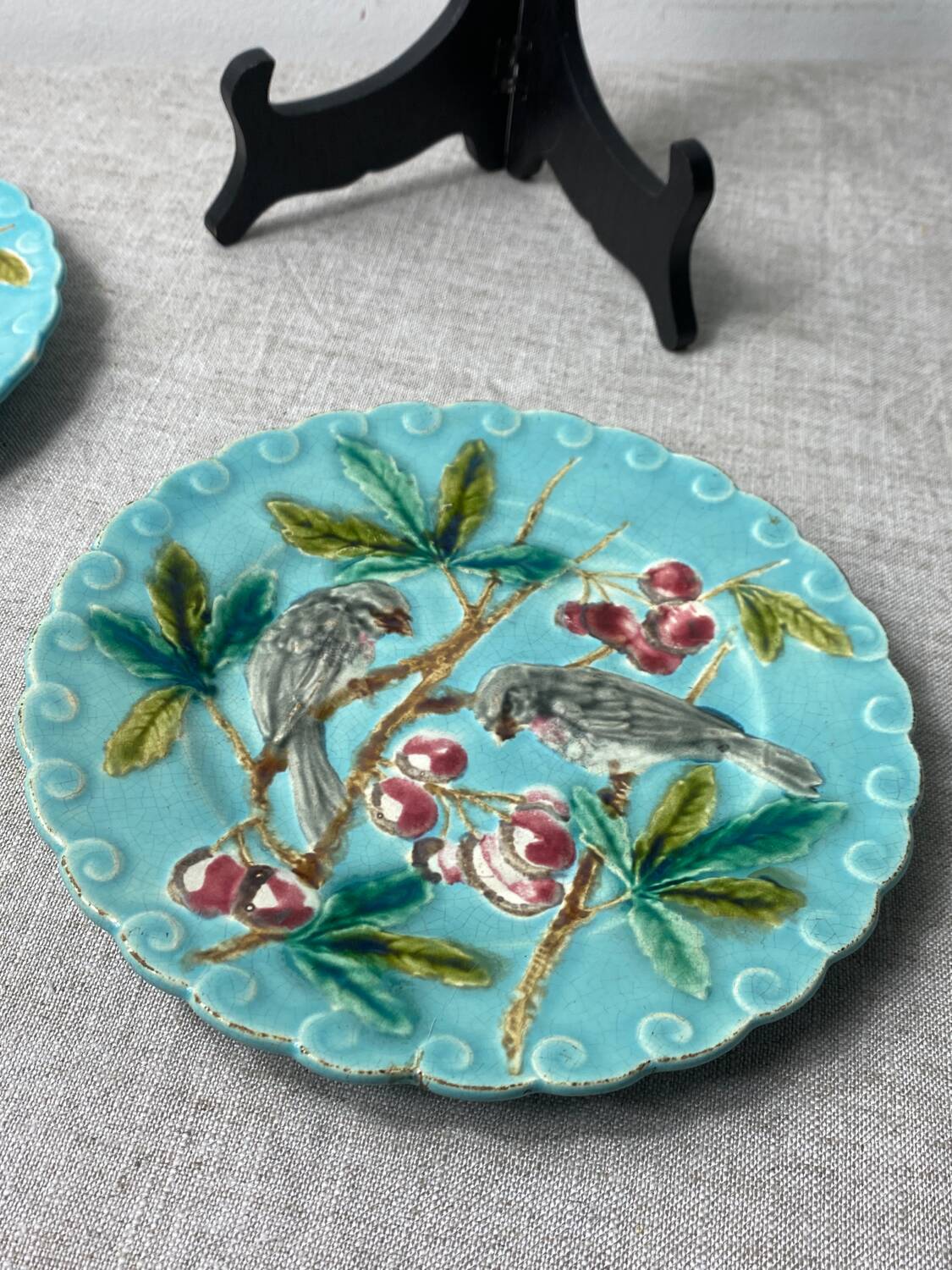 Sarreguemines majolica plates
