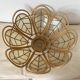 Hanging lampshade, mother-of-pearl and rattan pendant light