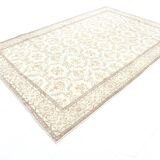 Vintage All-Over Floral Beige & Brown Turkish Rug, 212x317Cm