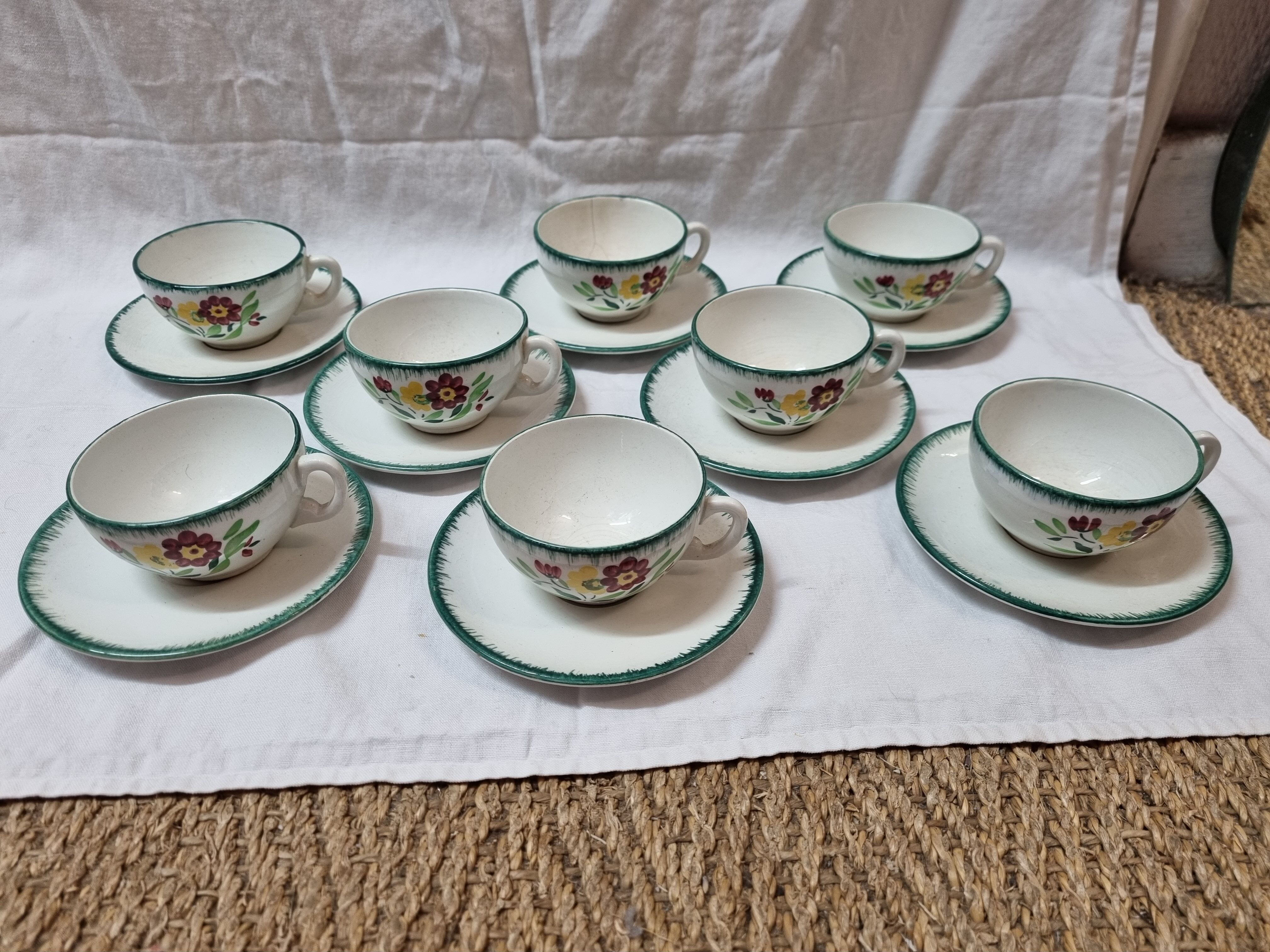 8 coffee cups Lunéville from 1940/50