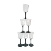 6 black-footed octagonal glasses