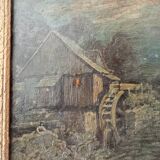Old small format oil painting on board 19th century