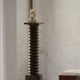 19th-century sculptural French wine press in solid wood / pedestal