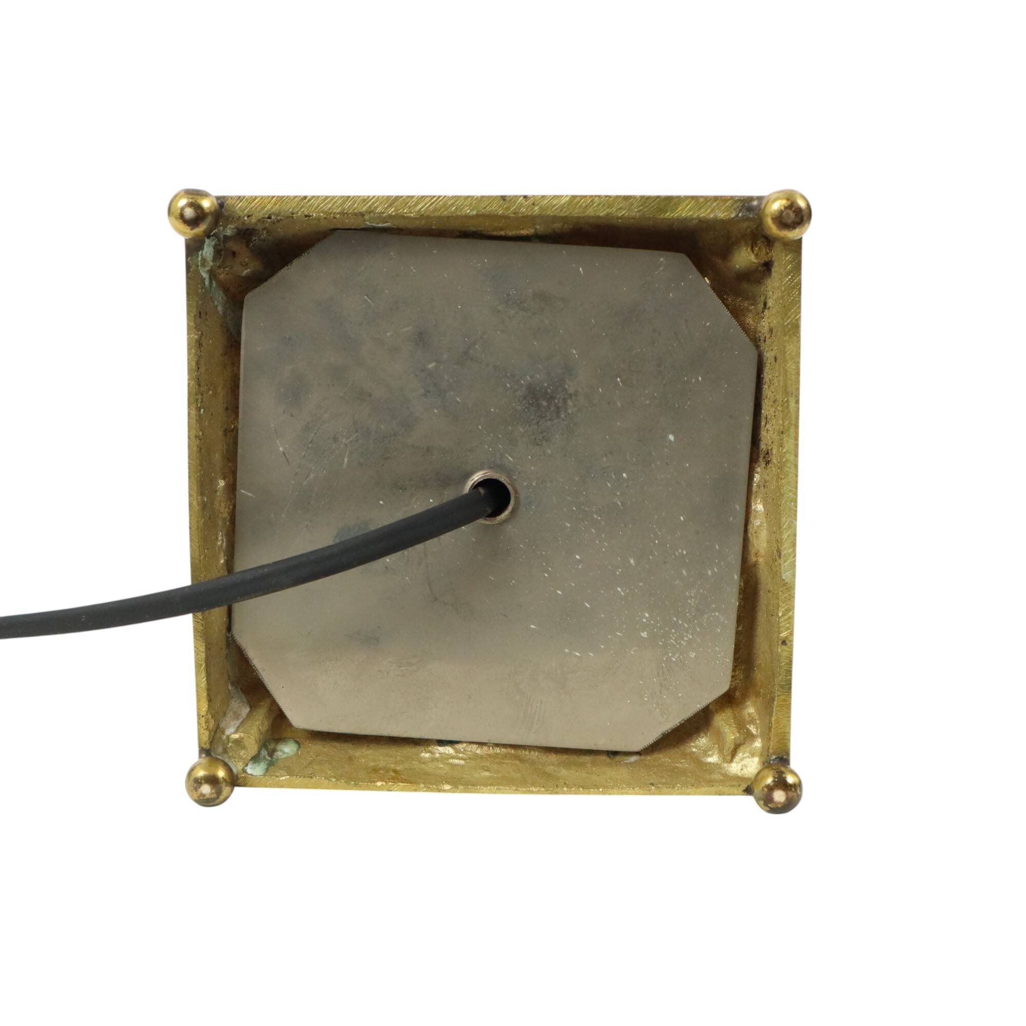 Empire Table Lamp Cut Crystal Diamond Pattern Gilded Bronze