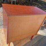 1960s chest of drawers, spindle legs, recessed handles