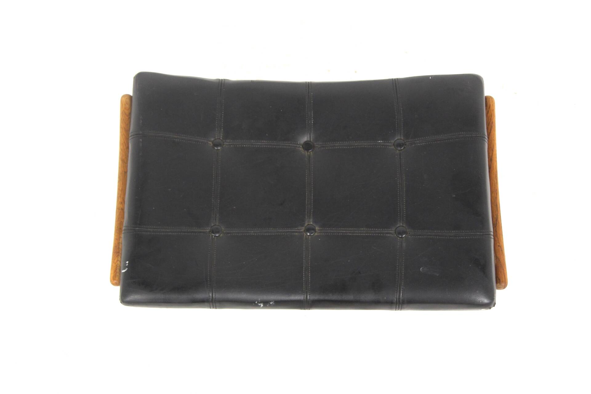 Scandinavian leather footstool, Bröderna Andersson, Sweden, 1960