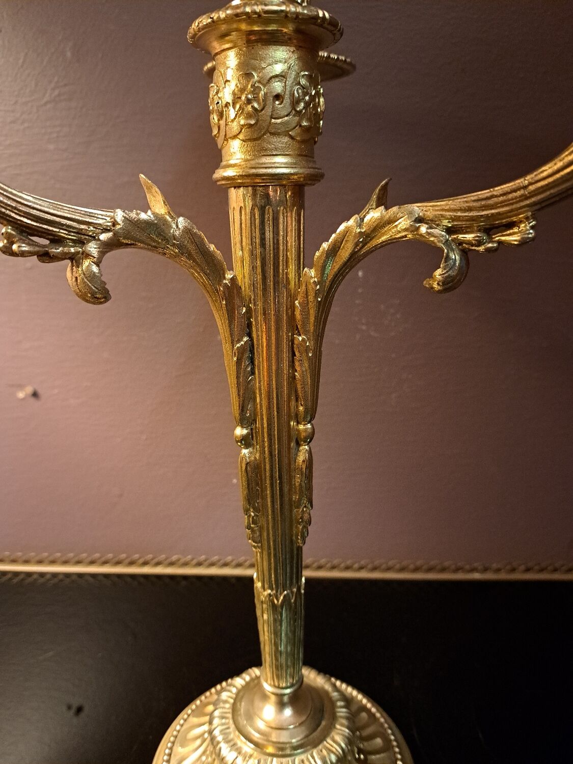 Pair of gilded bronze candelabra