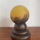 Yellow, round art deco table lamp. Art d'France