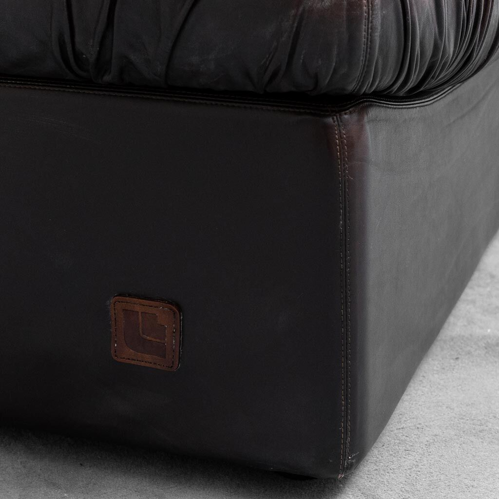 Pair of leather armchairs mod. panarea lev&lev 70s vintage modern