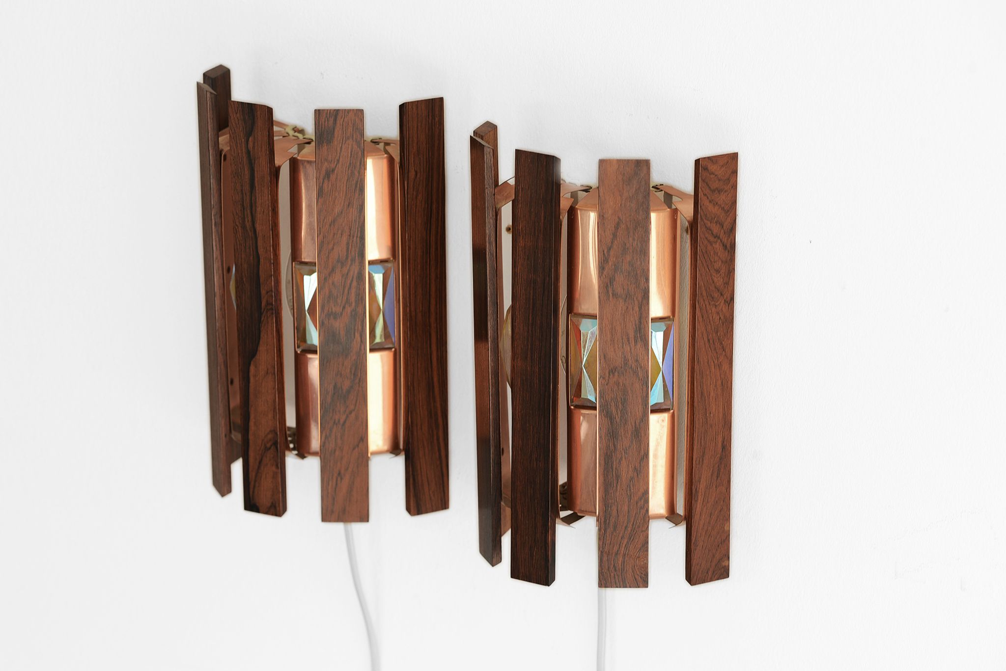 Pair of wall lights/sconces by Werner Schou for Coronell Elektro. Denmark 1960s