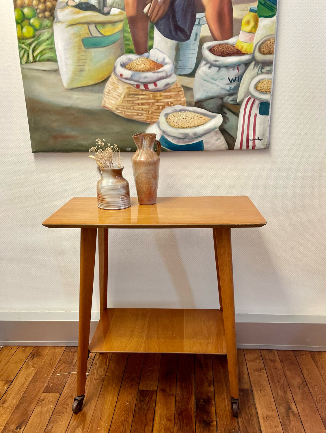 Table serving legs vintage compass 1950