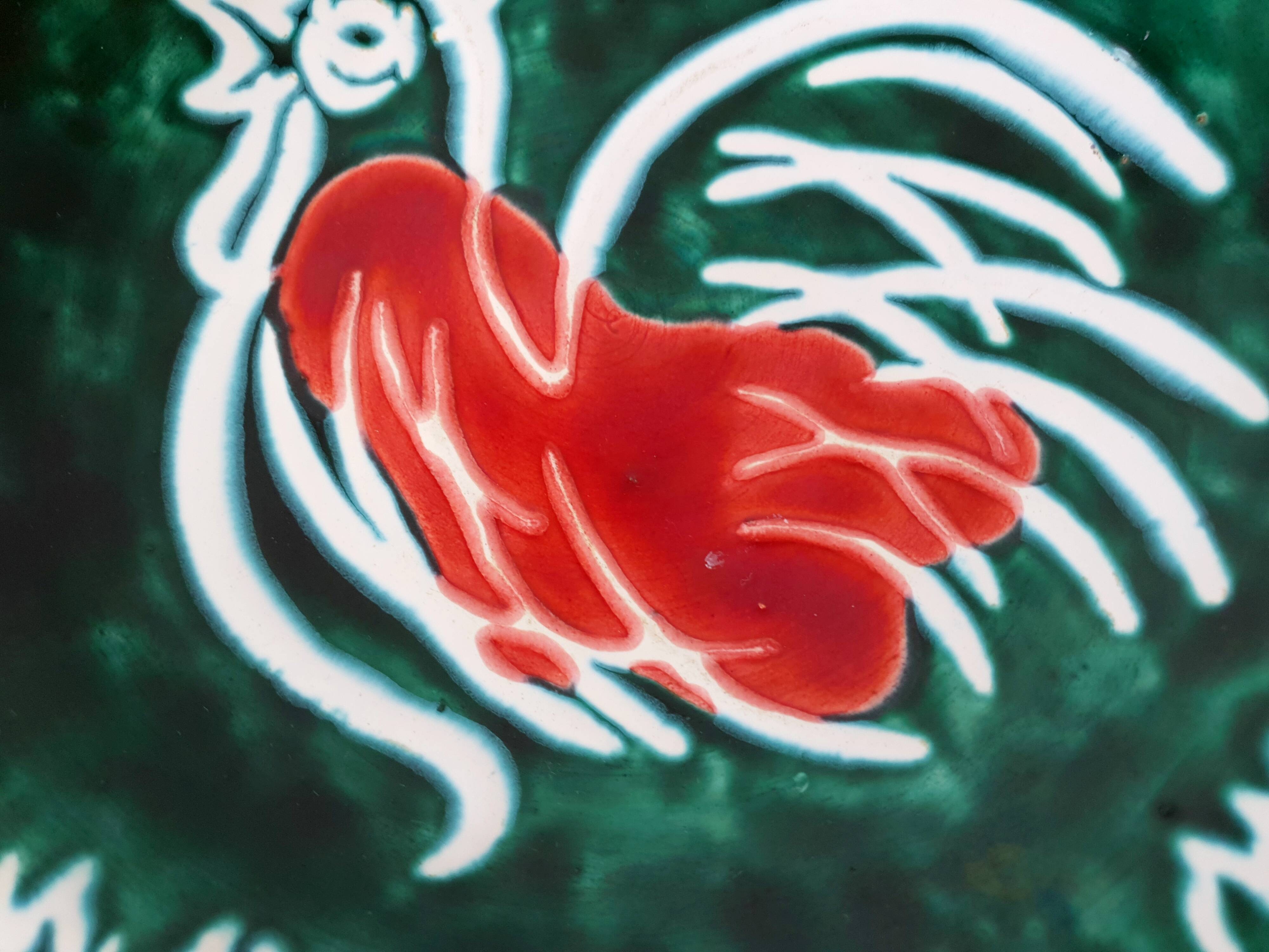 Decorative dish in enamelled ceramics - 1950s