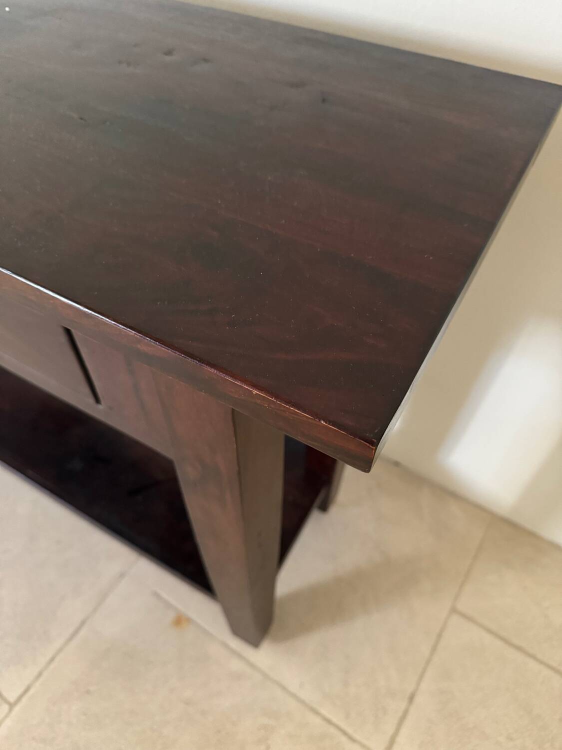 Table d'appoint console en bois massif