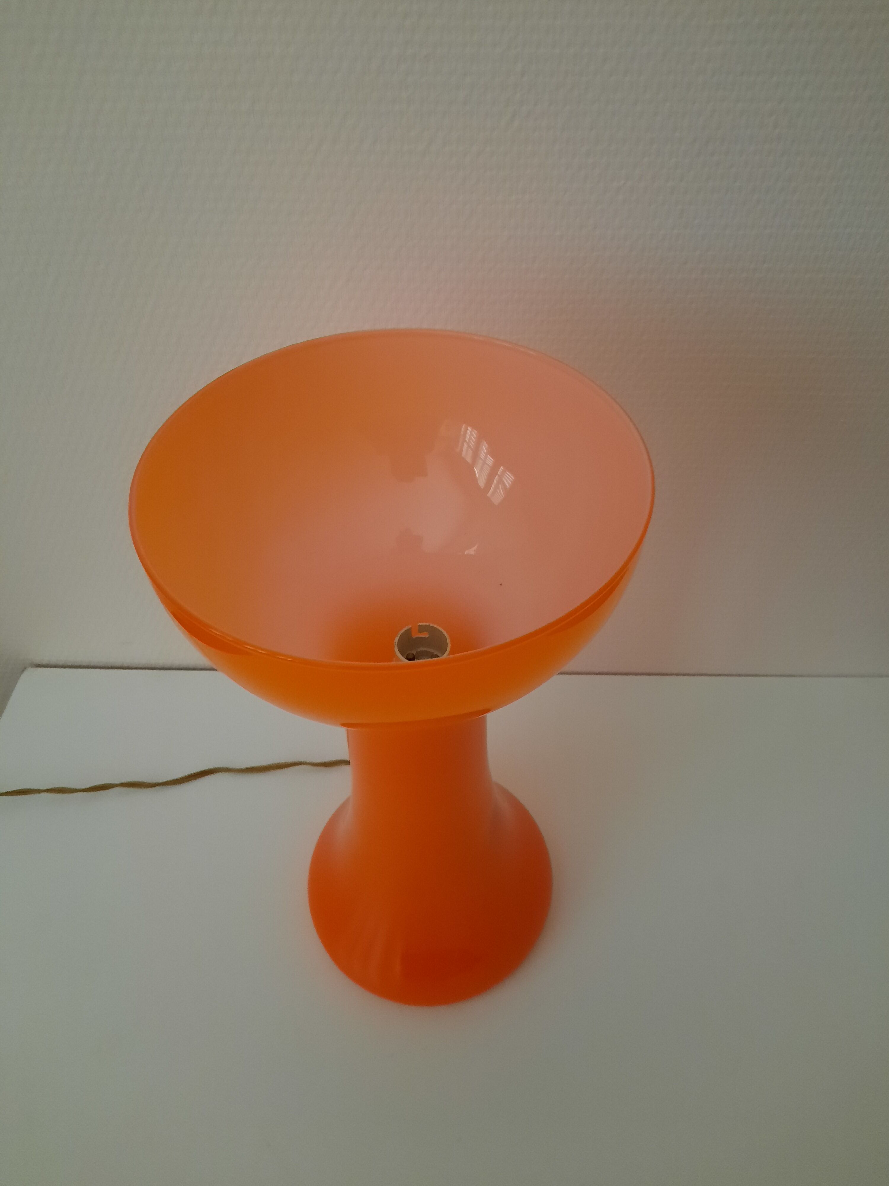 Opaline lamp orange 70s