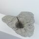 Vintage one  of a kind cast concrete fruit trinket bowl leaf decor