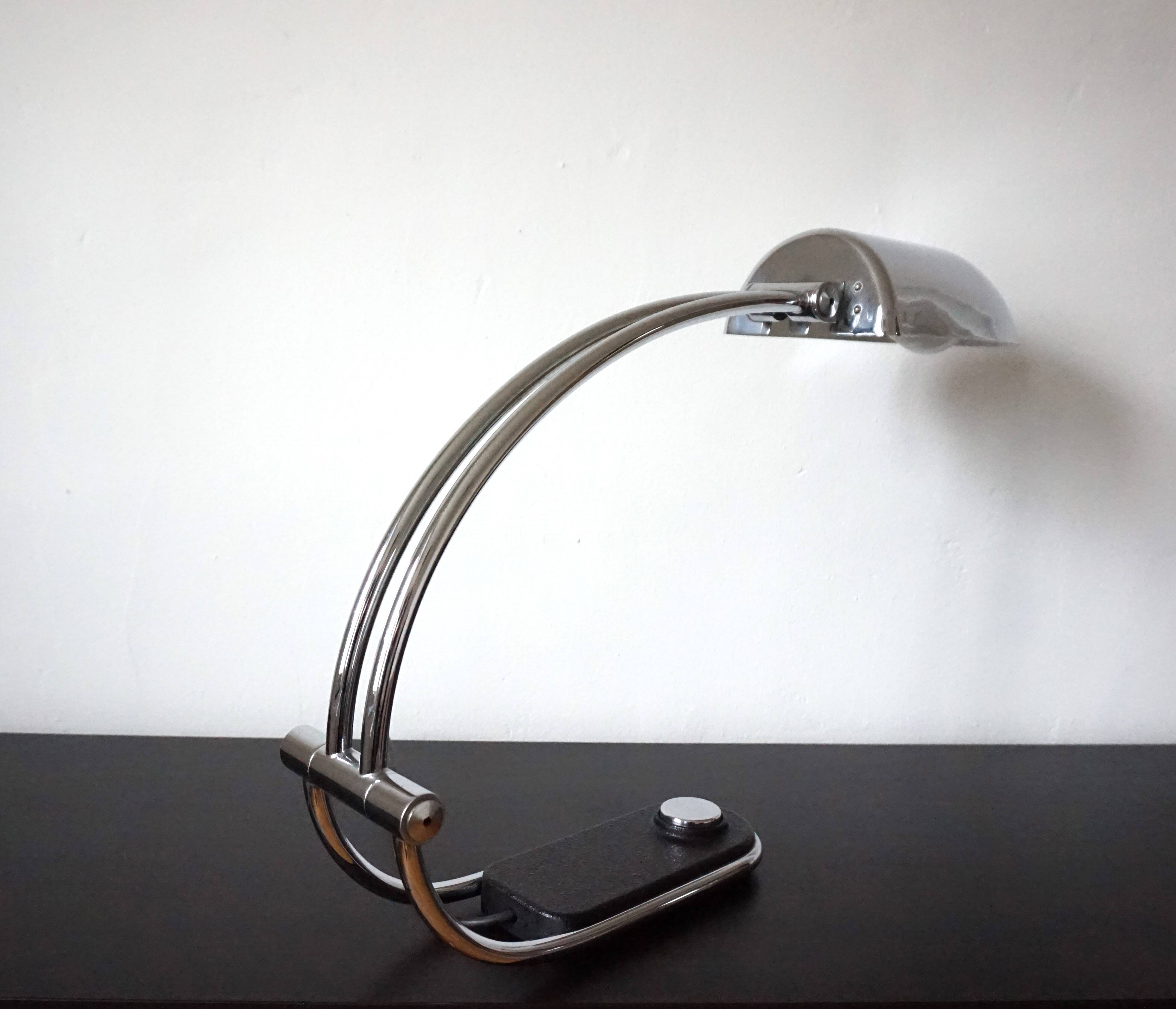 Hillebrand chrome table lamp by Egon Hillebrand