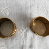 Pair of old towel rings "marine anchor" brass