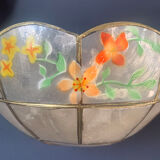 Mother-of-pearl and brass wall lamp