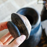 Large wooden Himachal pot n°3 (with lid)