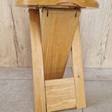 Folding pine stool - Design attributed to Roger Tallon or Adrian Reed or Pierre Lota - 1980
