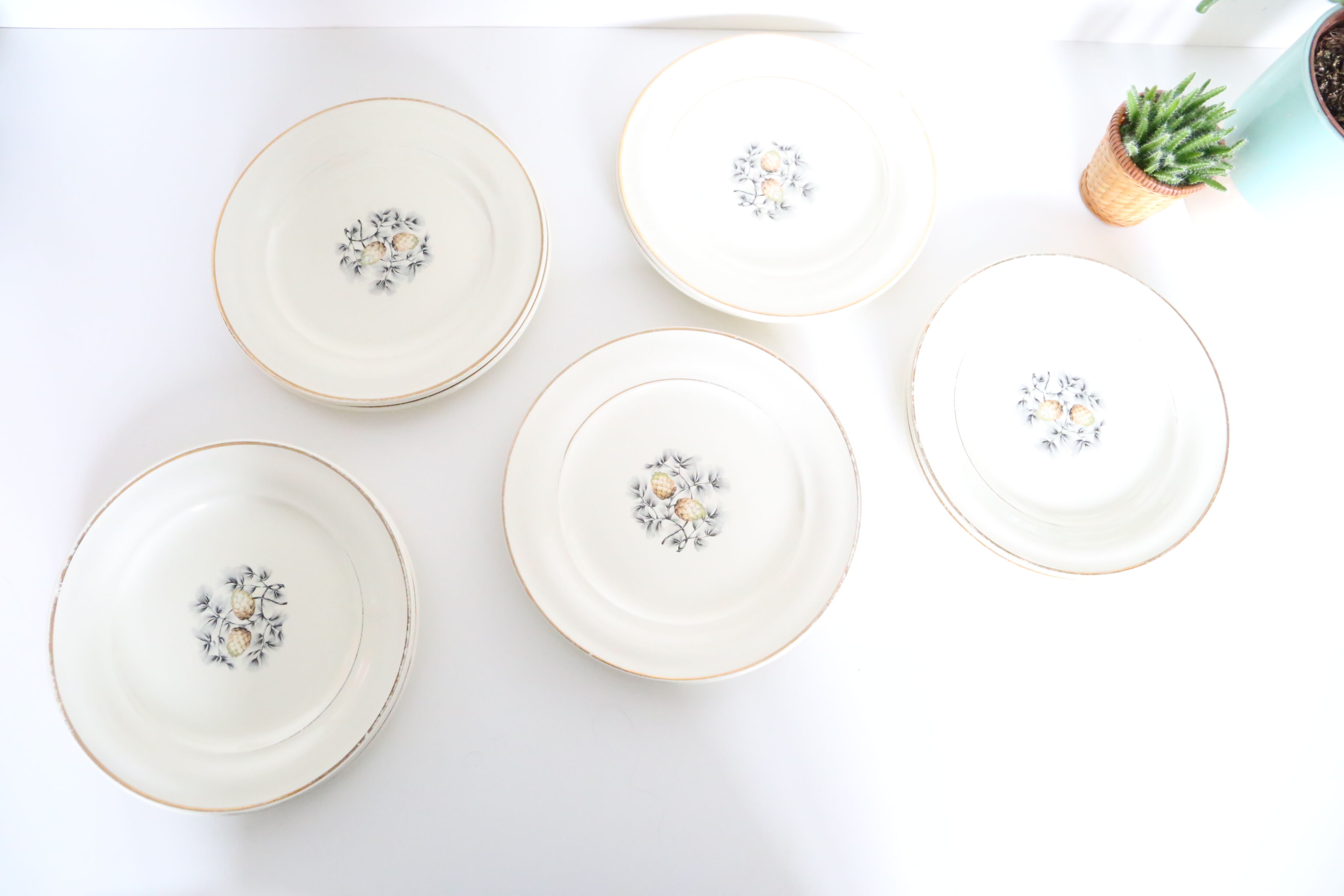 Dessert plates, set of 10, Ceranord Saint Amand