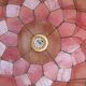 Vintage hanging lamp mother-of-pearl lotus flower and rose-degrading brass