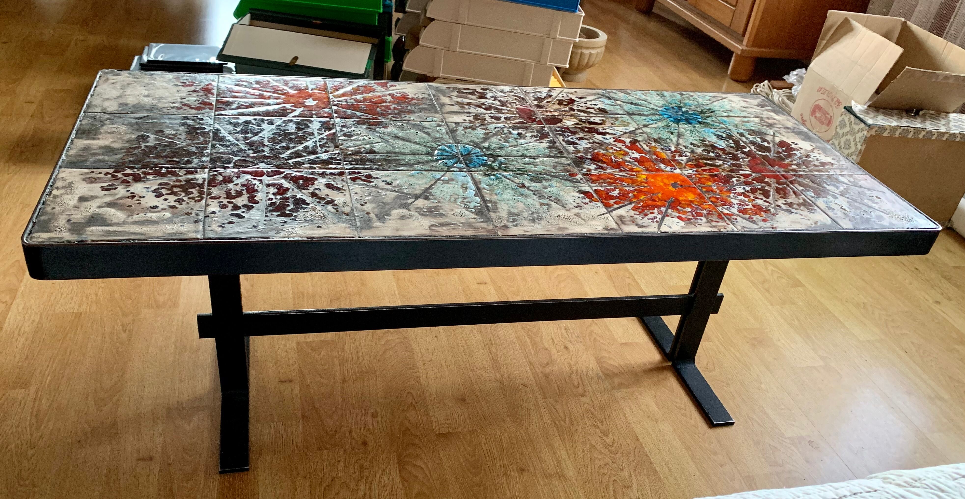 Ceramic coffee table Vallauris Ardeco