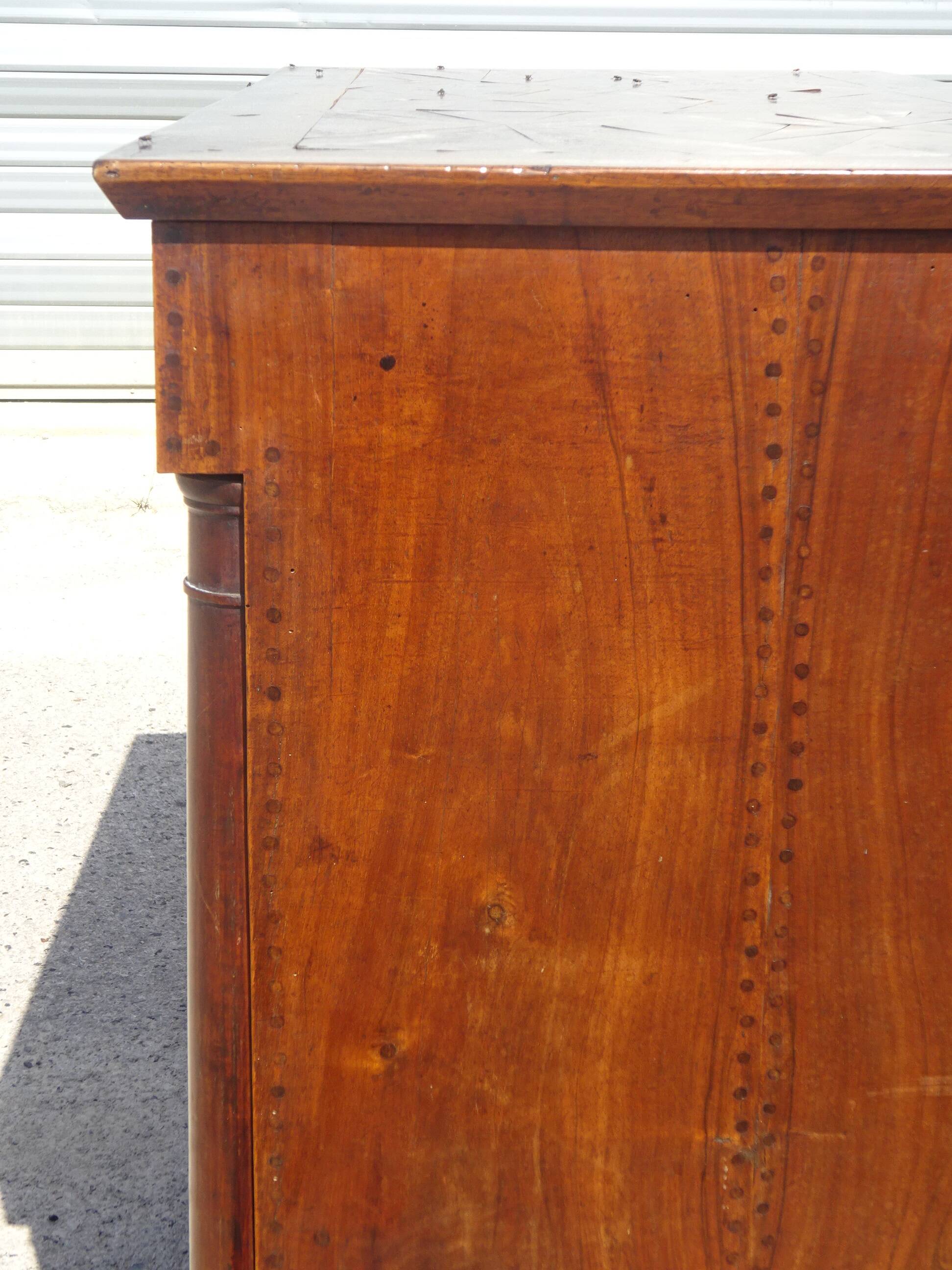 Empire style marquetry sideboard, 2 doors and 1 drawer