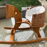 Wood/rattan rocking horse Moulin Roty