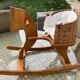 Cheval a bascule  bois/rotin  moulin roty