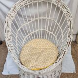Fauteuil corbeille en rotin de 1980