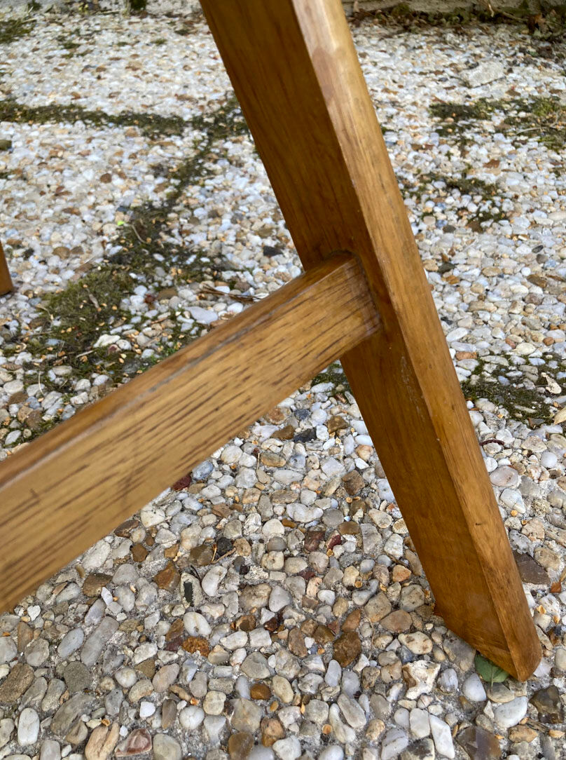 Lot de 3 chaises pliantes en bois et cannage