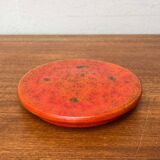 Mid-century modern Danish studio pottery, orange wall coat rack by Signe Boesen Northroup, 1960s.