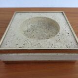 Travertine & Brass Ashtray by Fratelli Mannelli, Italy, 1970s