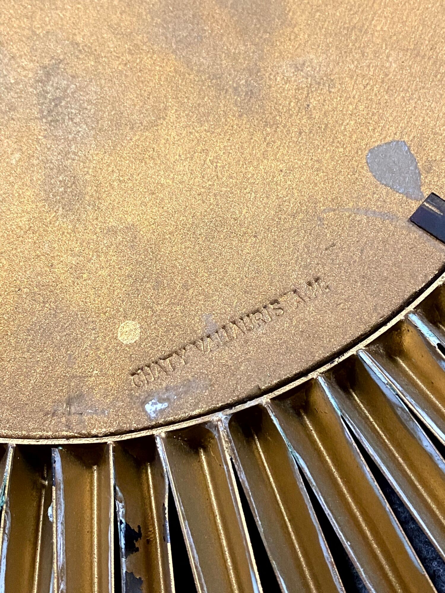 Chaty Vallauris sun mirror in brass and gilded bronze