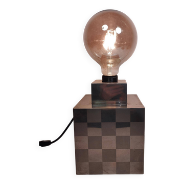 Lampe cube - à damier - Françoise Sée - Space Age Design - Époque vintage - 60 / 70