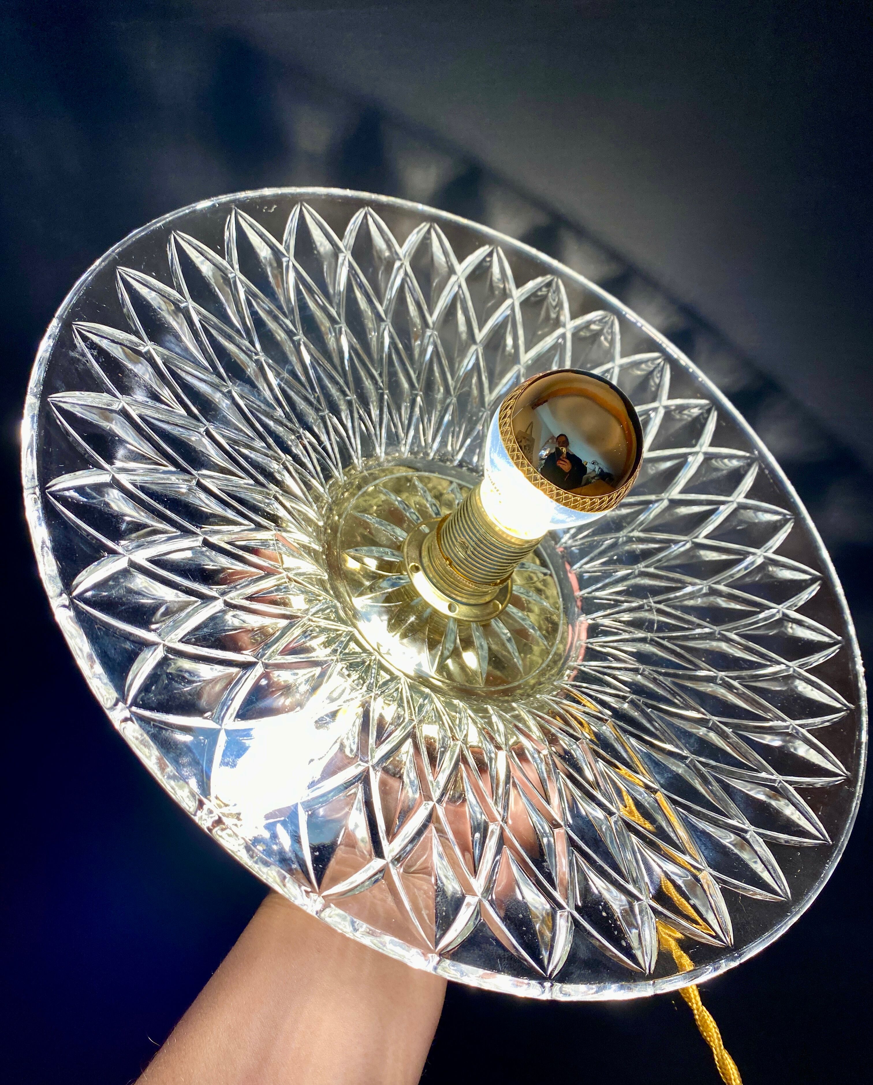 Vintage lampshade in chiseled glass