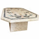 Table basse années 70-80 marqueterie de marbre tessellé -décor florale
