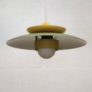 Lampe suspendue laquée verte vintage - Danemark 1980 -