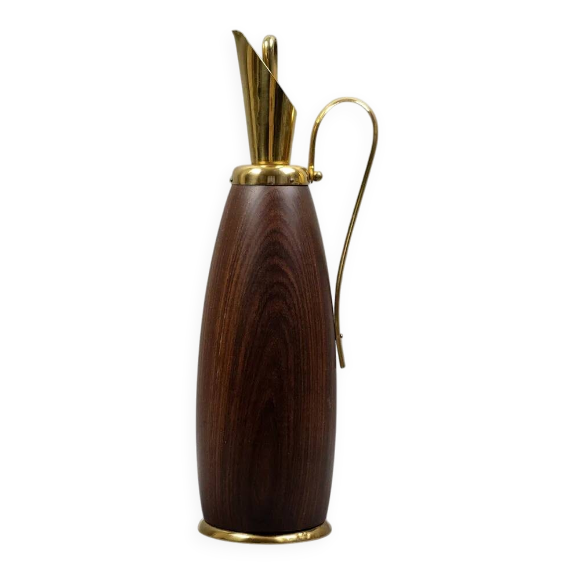 Aldo Tura - Vintage wood and brass pitcher - Italy, circa 1950