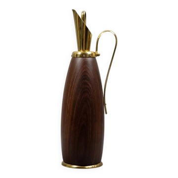 Aldo Tura - Vintage wood and brass pitcher - Italy, circa 1950