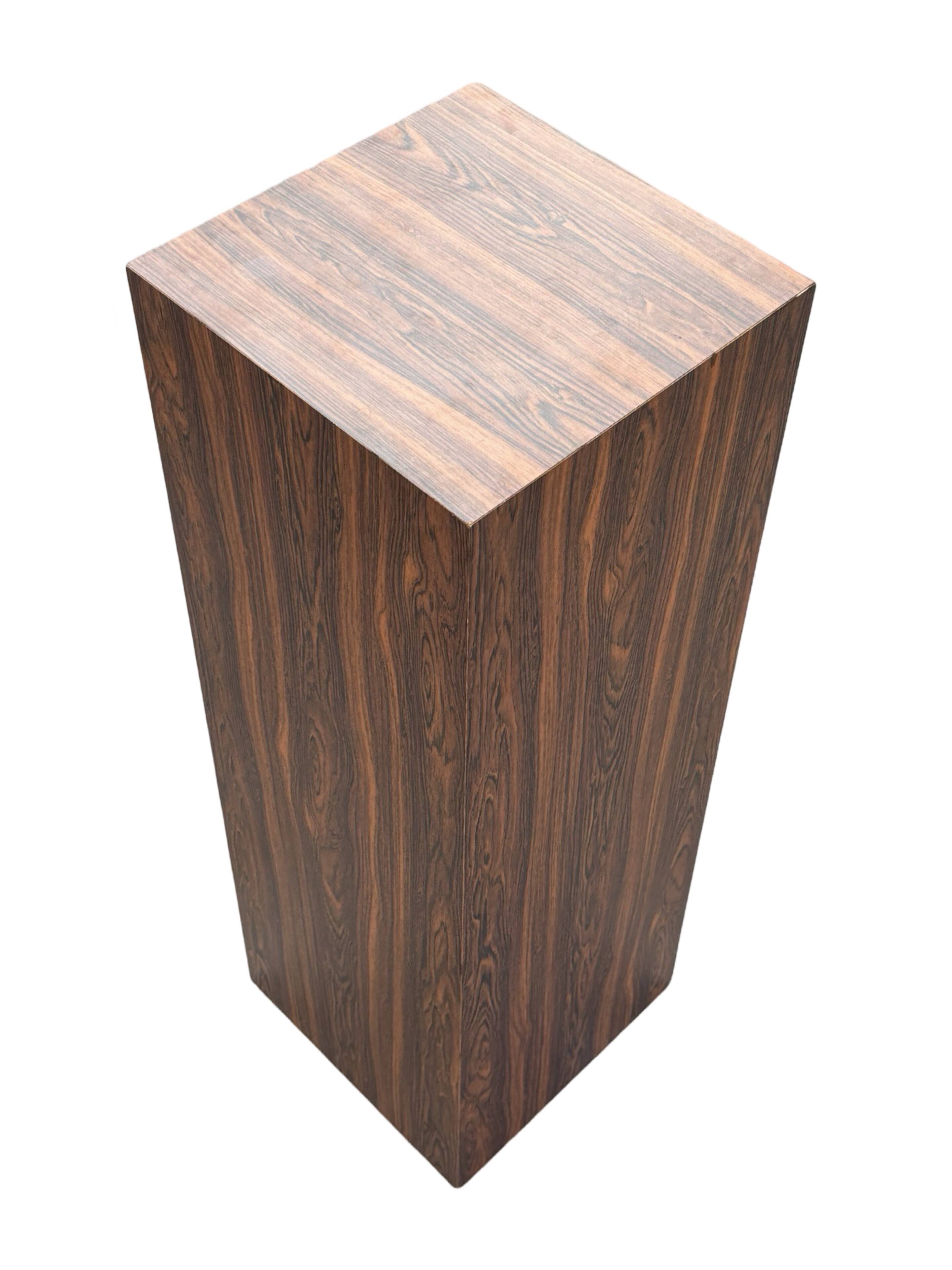 Vintage plant column in rosewood veneer 80s design