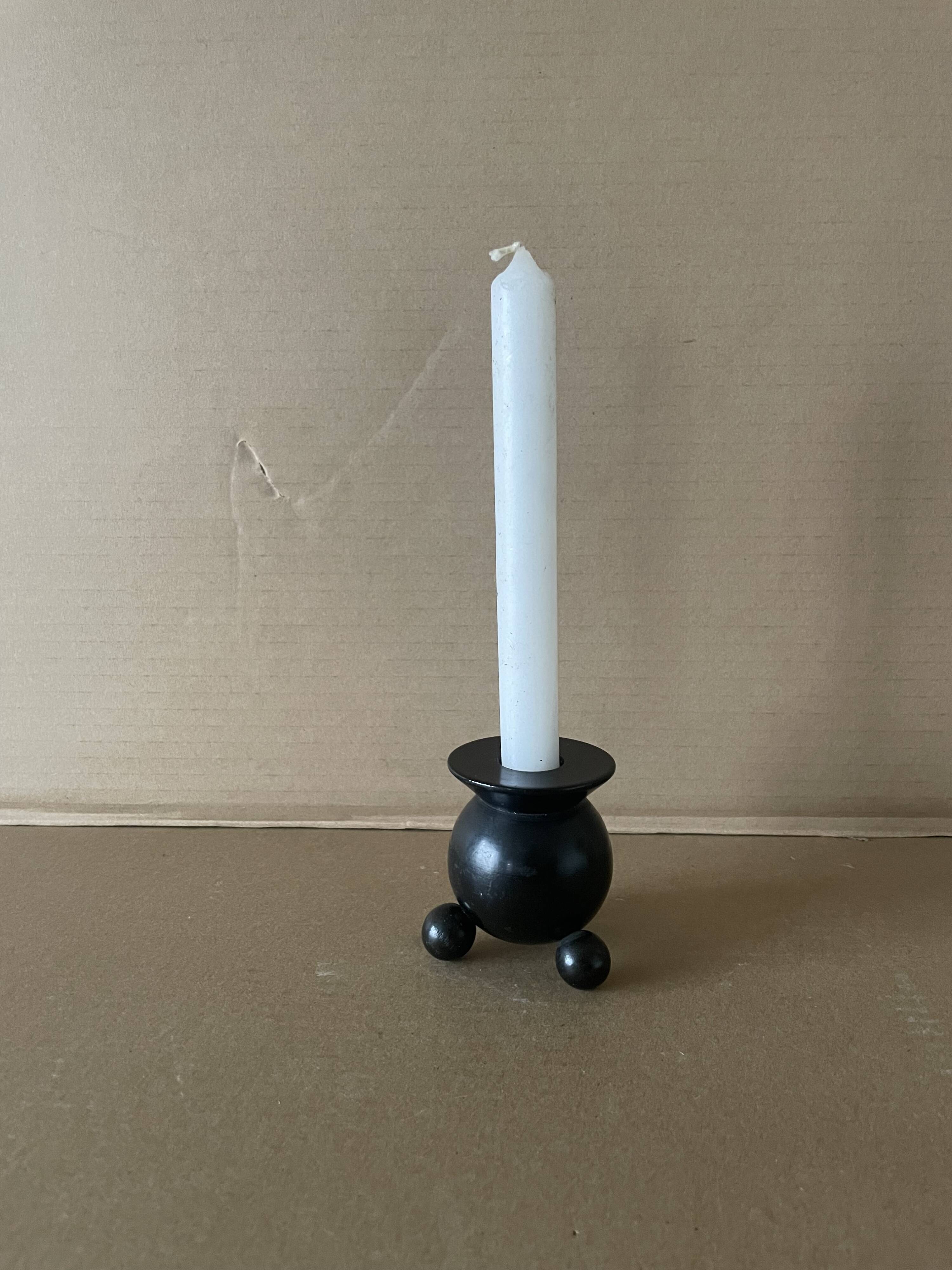Vintage wooden ball candle holder