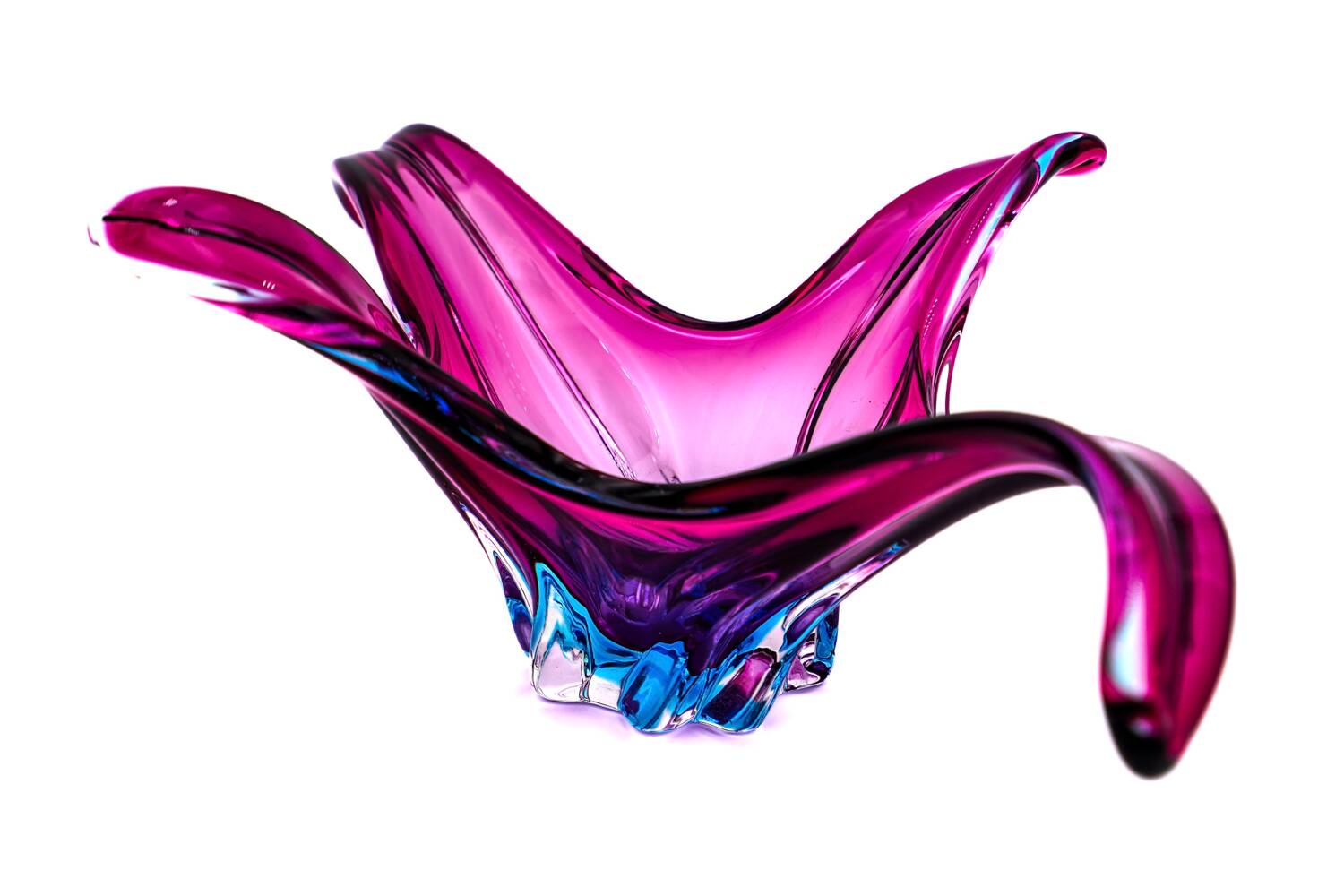 Murano XXL Coupe 50cm - Sommerso Amethyst & Turquoise - Vintage Design