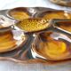 5 oyster plates in slipware