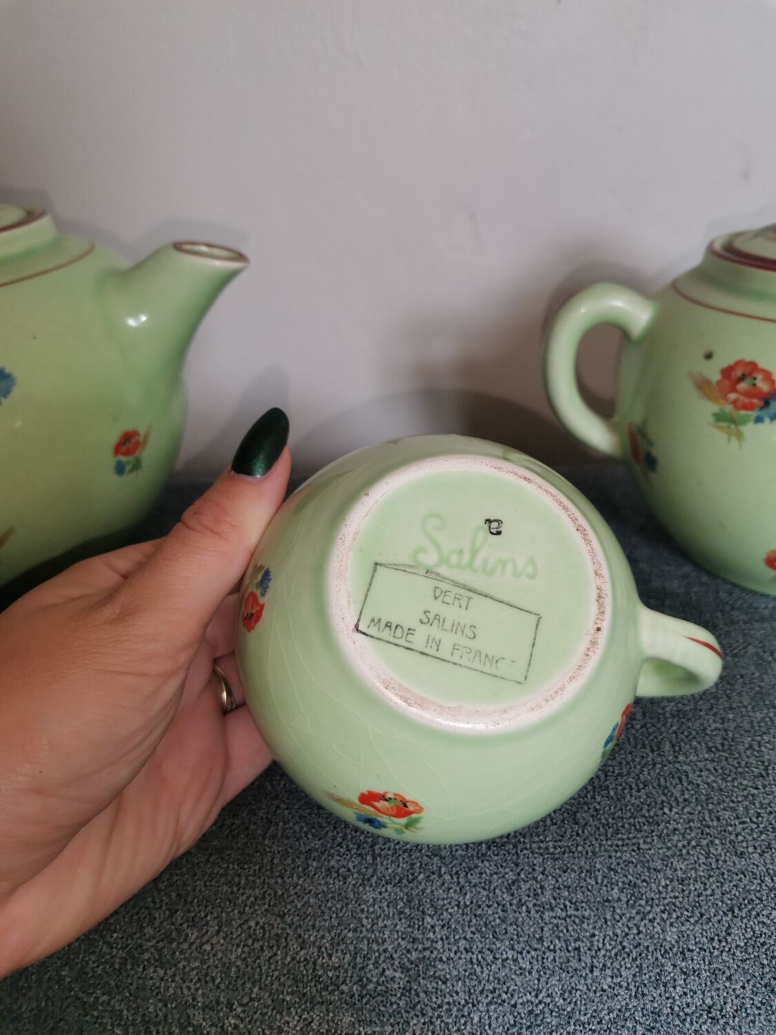 Teapot, sugar bowl, milk jug Vert Salins